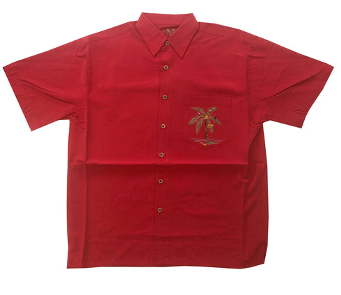 Bamboo Cay Resting Santa in Paradise Embroidered Christmas Shirt