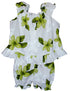 Single Tone Plumeria Girl's 2pc Hawaiian Cabana Set