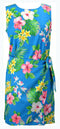 Plumeria Hibiscus Orchid Women's Mock Wrap Hawaiian Sarong Dress