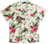 RJC White Plumeria Red Hibiscus Women's Hawaiian Camp Shirt – Rayon, Made in Hawaii