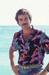 Paradise Found Mens Jungle Bird Tom Selleck Magnum PI Rayon Shirt