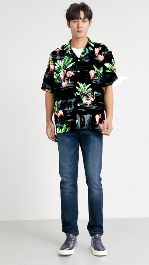 Paradise Found Men's Flamingo 19 Hawaiian Shirt
