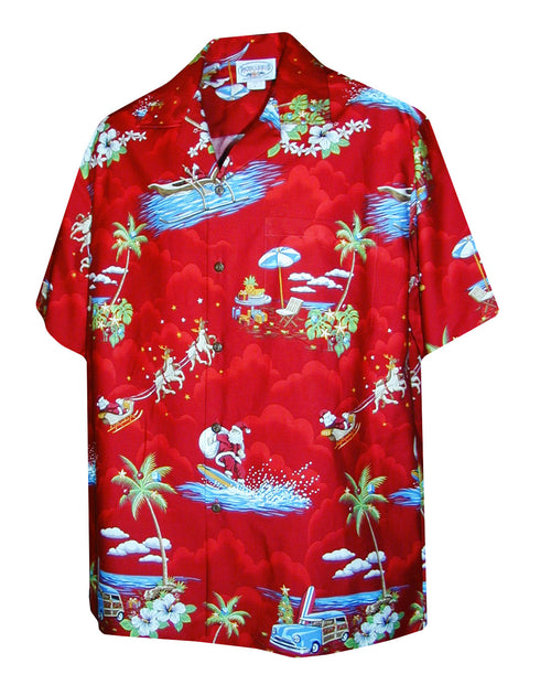 Santa's Hawaiian Christmas Vacation Men's Hawaiian Shirt