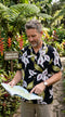 Paradise Found Men's Tom Selleck Magnum PI Calla Lily Hawaiian Shirt