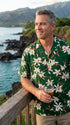 Paradise Found Men's Star Orchid Tom Selleck Magnum PI Hawaiian Shirt