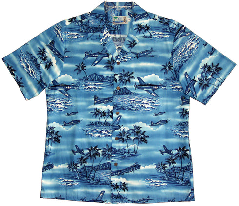 Island Aviation Airplane Men's Hawaiian Shirt