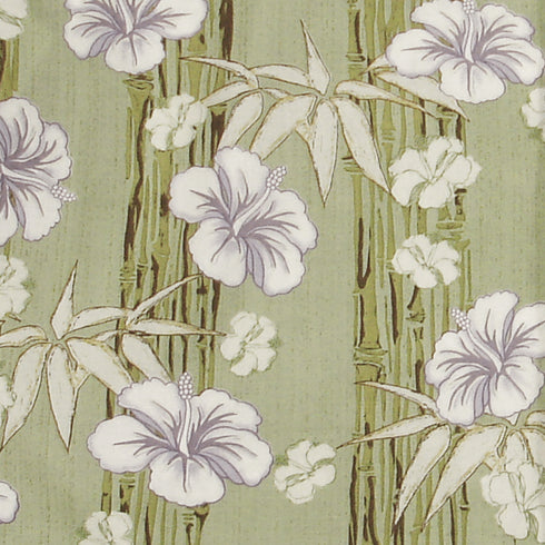 Paradise Found Men's Hibiscus Bamboo Panel Hawaiian Shirt