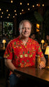 Pacific Legend Christmas Honu Hula Ornaments Men's Hawaiian Shirt, additional view 2 of 3