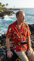 Christmas Longboard Santa Men's Hawaiian Shirt