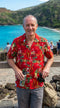 Christmas Longboard Santa Men's Hawaiian Shirt