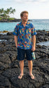 Christmas Longboard Santa Men's Hawaiian Shirt