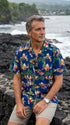 Christmas Woody Surfboard Hula Santa Men's Hawaiian Shirt