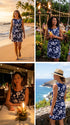 Original Classic Hibiscus Women's Mock Wrap Hawaiian Sarong Dress
