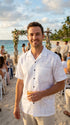 Original Classic Hibiscus Men's Wedding White Hawaiian Shirt