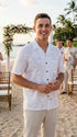 Original Classic Hibiscus Men's Wedding White Hawaiian Shirt