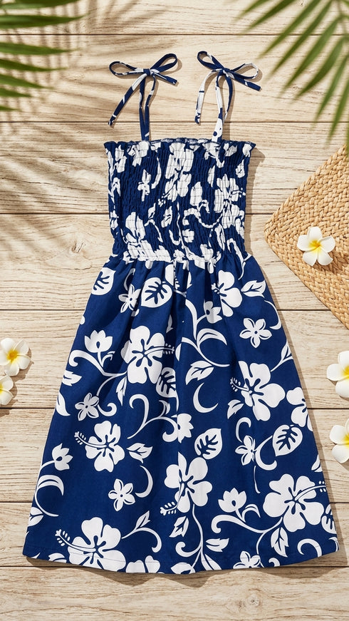 Women’s Smocked Tube Dress – Original Classic Hibiscus Print