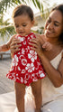 RJC Baby Girls Classic Hibiscus Halter Dress 2pc Set