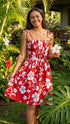 Women’s Smocked Tube Dress – Original Classic Hibiscus Print