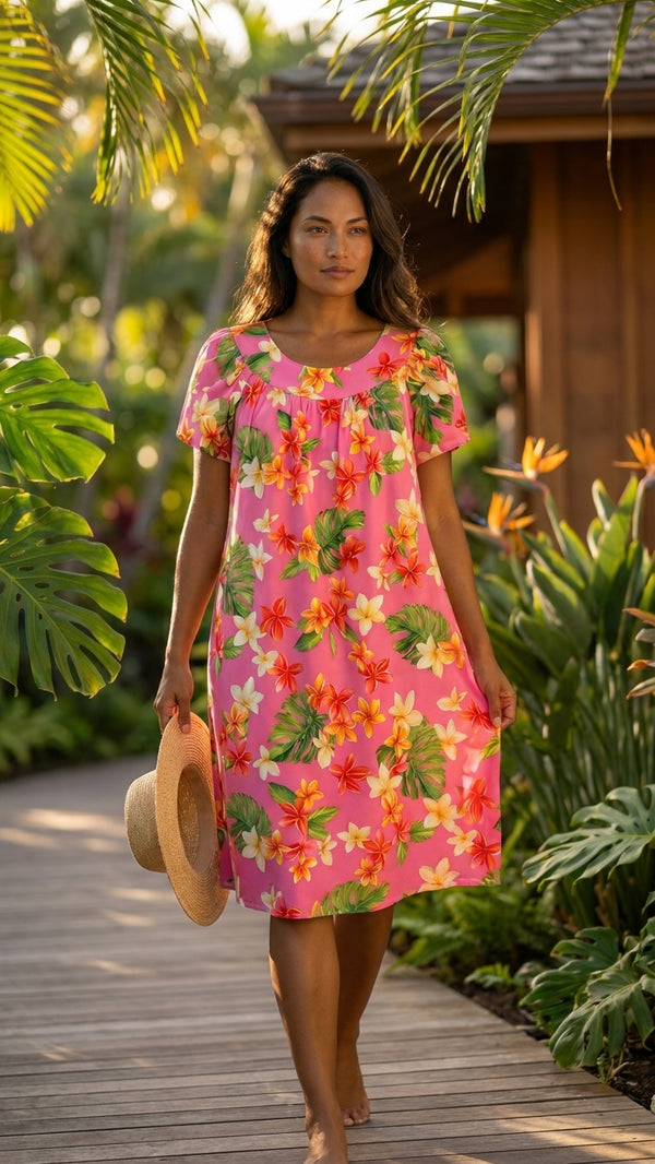 RJC Women's Rainbow Plumeria Muumuu Dress