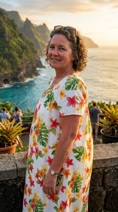 RJC Women's Colorful Plumeria Muumuu Dress