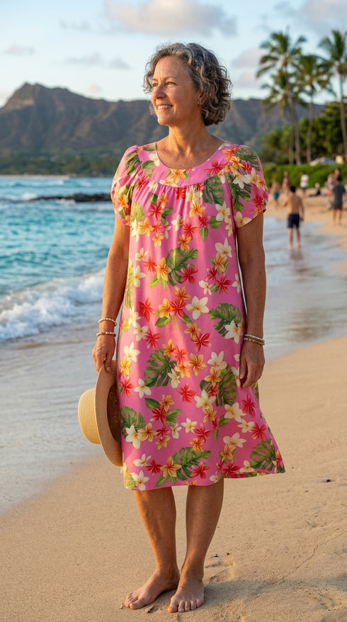 RJC Women's Colorful Plumeria Muumuu Dress