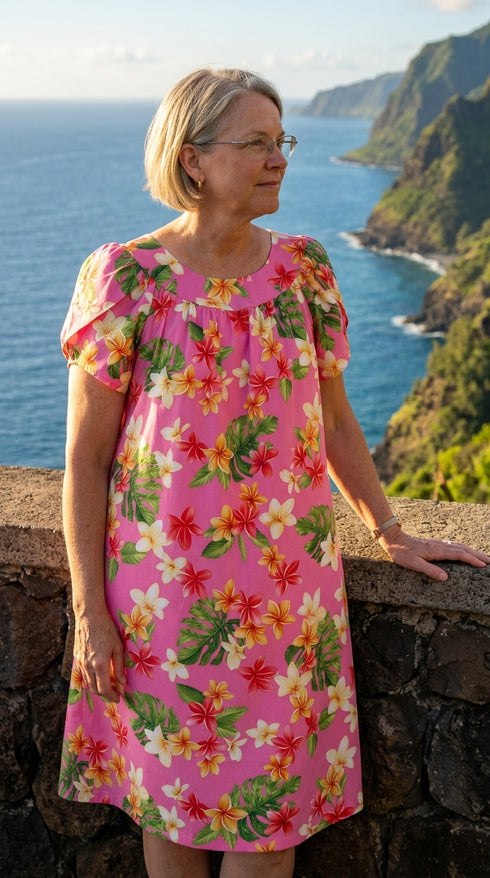 RJC Women's Colorful Plumeria Muumuu Dress