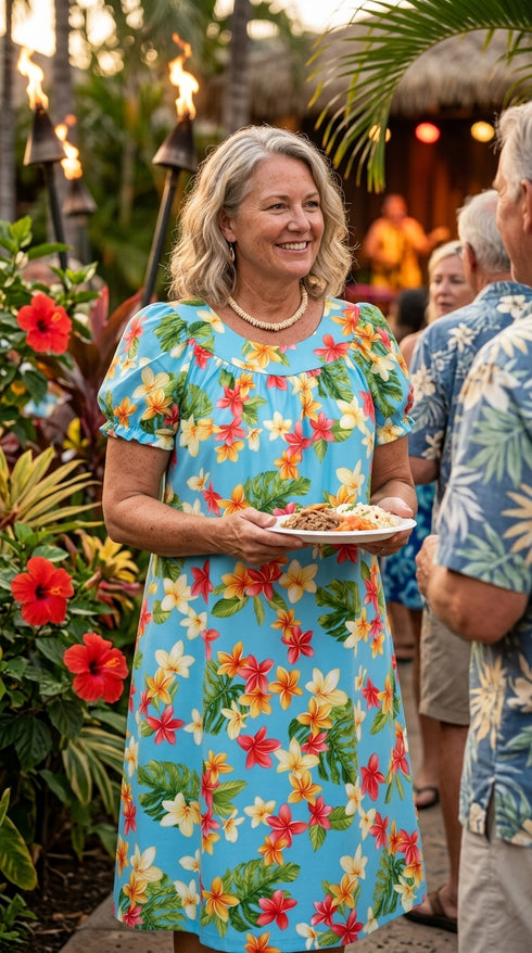 RJC Women's Colorful Plumeria Muumuu Dress
