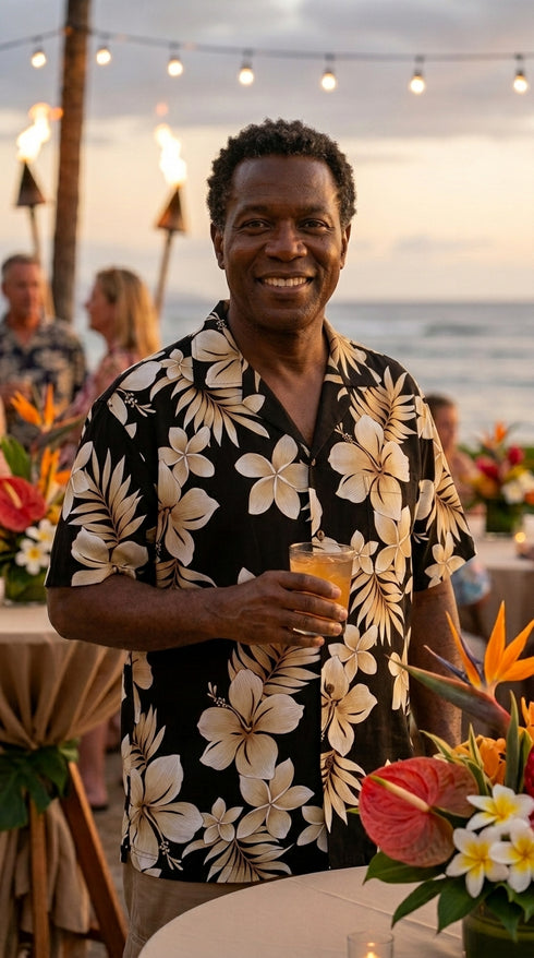 Pacific Legend Mens Colossal Plumeria Hibiscus Shirt