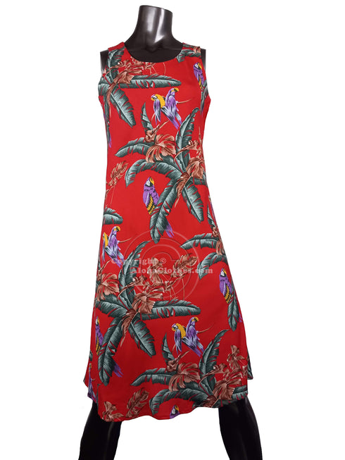 Jungle Bird Women's Short Tank Flared Hawaiian Dress