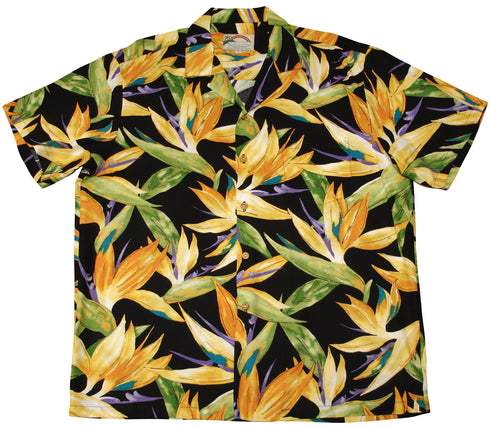 Paradise Found Men's Watercolor Bird of Paradise Hawaiian Shirt