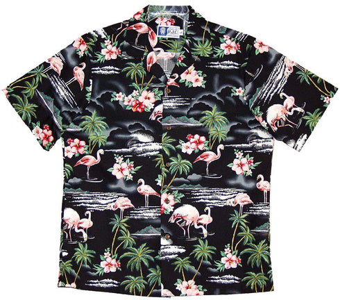 Pink Flamingo Hibiscus Men's Hawaiian Shirt