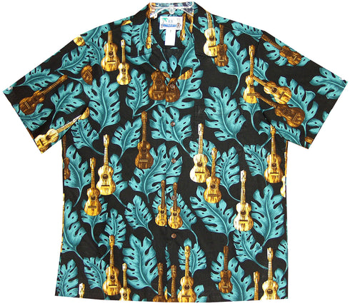 Ukulele Monstera Men's Hawaiian Shirt