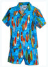 Honu Surfboard Art Boy's 2pc Hawaiian Cabana Set