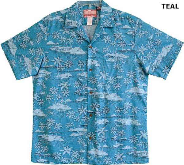 Woodcut Island Men's Hawaiian Shirt