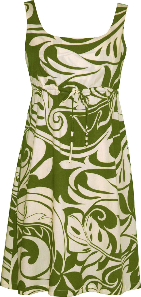 Bold Beach Botanic II Women's Empire Tie Front Hawaiian Dress (Regular Fit)