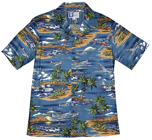 Island Aviation Airplane Men's Hawaiian Shirt