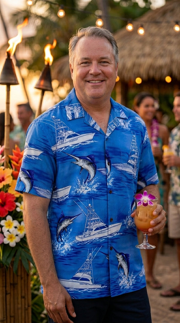 Pacific Legend Mens M to 4X Deep Water Ocean Fish Shirt
