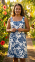 Delicate Tropical Women's Empire Tie Front Hawaiian Dress (Generous Fit)