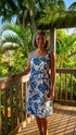 Delicate Tropical Women's Empire Tie Front Hawaiian Dress (Generous Fit)