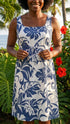 Delicate Tropical Women's Empire Tie Front Hawaiian Dress (Generous Fit)