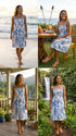 Women’s Smocked Tube Dress – Delicate Tropical Print