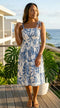 Women’s Smocked Tube Dress – Delicate Tropical Print
