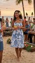 Women’s Smocked Tube Dress – Delicate Tropical Print