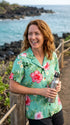 Soft Pink Hibiscus Women's Hawaiian Camp Shirt – 100% Rayon, Made in Hawaii | RJC