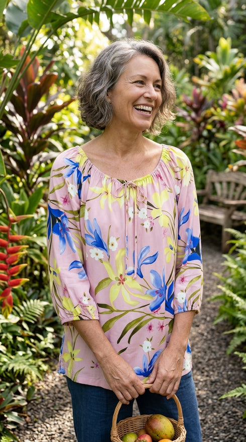 RJC Womens Dream Garden Peasant Blouse