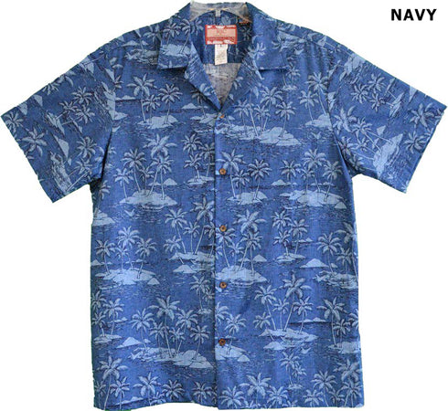 Woodcut Island Men's Hawaiian Shirt