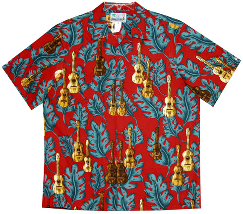 Ukulele Monstera Men's Hawaiian Shirt