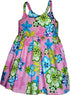 Groovy Hibiscus Plumeria Girl's Hawaiian Flared Dress