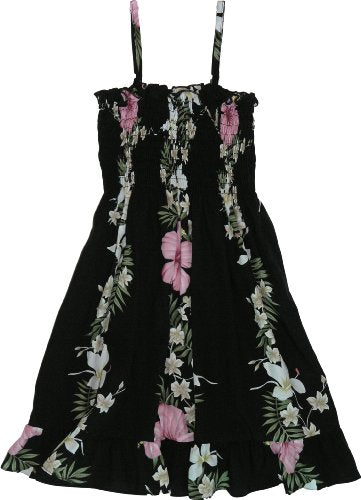 Paradise Lei Panel Girls Hawaiian Smocked Dress
