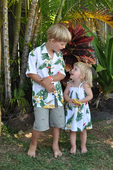 Bird of Paradise Display Girls Hawaiian Smocked Dress – Infant & Toddler
